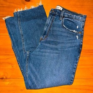 A&F Ultra High Rise Ankle Straight Jeans